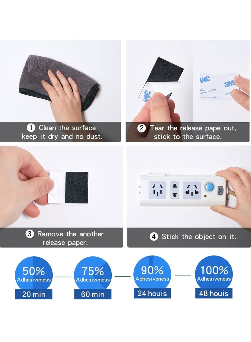 ثري ام 120 قطعة شريط فوم قوي مزدوج الجوانب، شريط ذاتي اللصق يتضمن مربع دائري ومستطيل، لاصق فائق الالتصاق مناسب للجدران والابواب والخشب والمعادن والزجاج والاوراق (ابيض) - Image 2